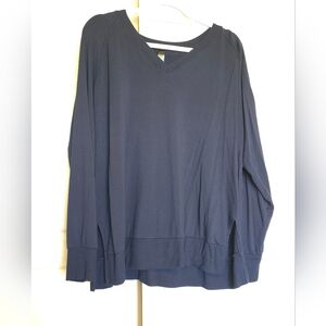 Classic Navy V-Neck Women's Sweatshirt